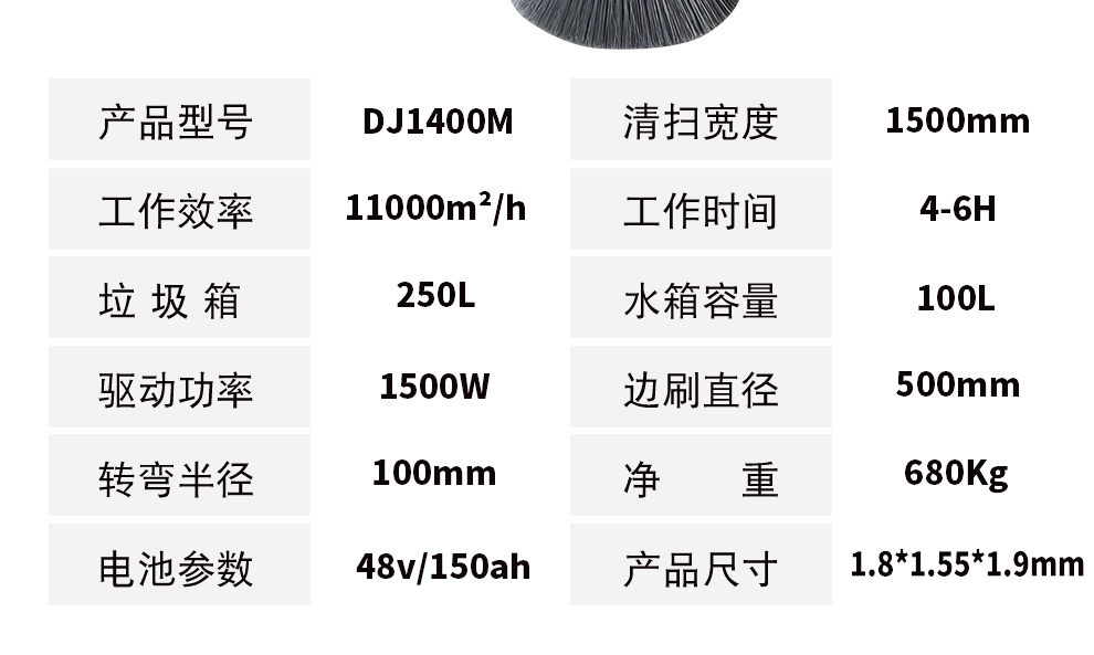 DJ1400M電動(dòng)清掃車(chē) 車(chē)間掃地車(chē)參數